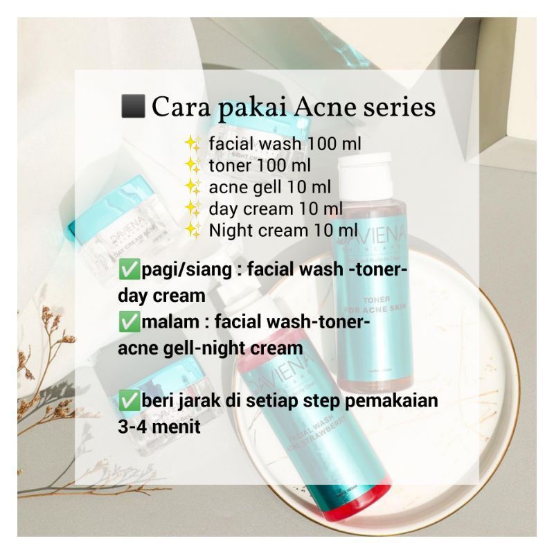 Daviena Skincare Paket Acne Series Davienaskincareofficial Davina Devina Lampung Surabaya Jakarta Jerawat Pencerah Pemutih Wajah Glowing Bpom Daviena Skincare-7