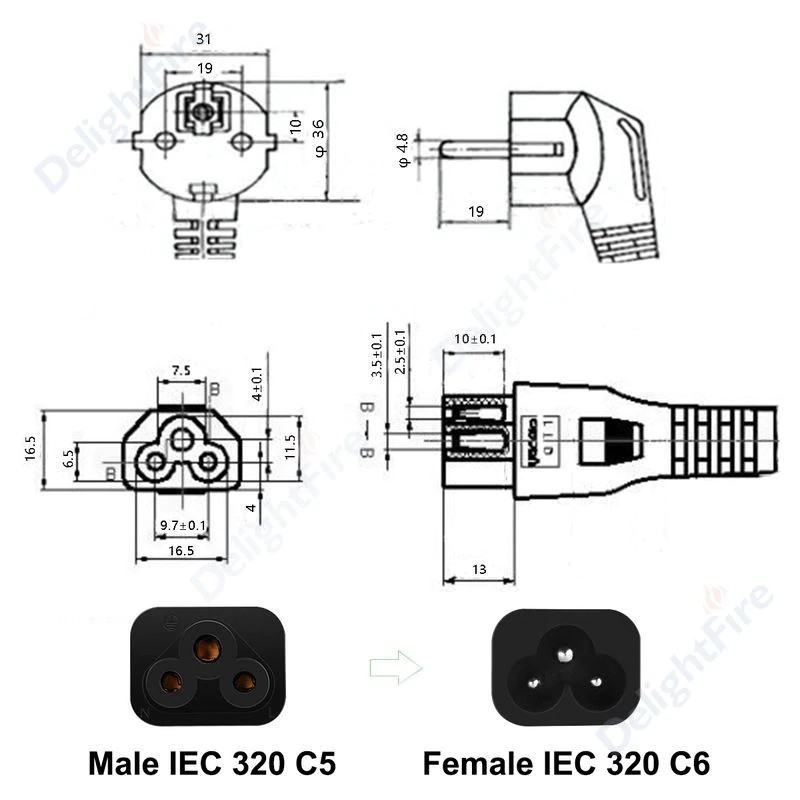 Kabel Power AC IEC C5 Untuk Adaptor Laptop Notebook 3 Pin Bagus