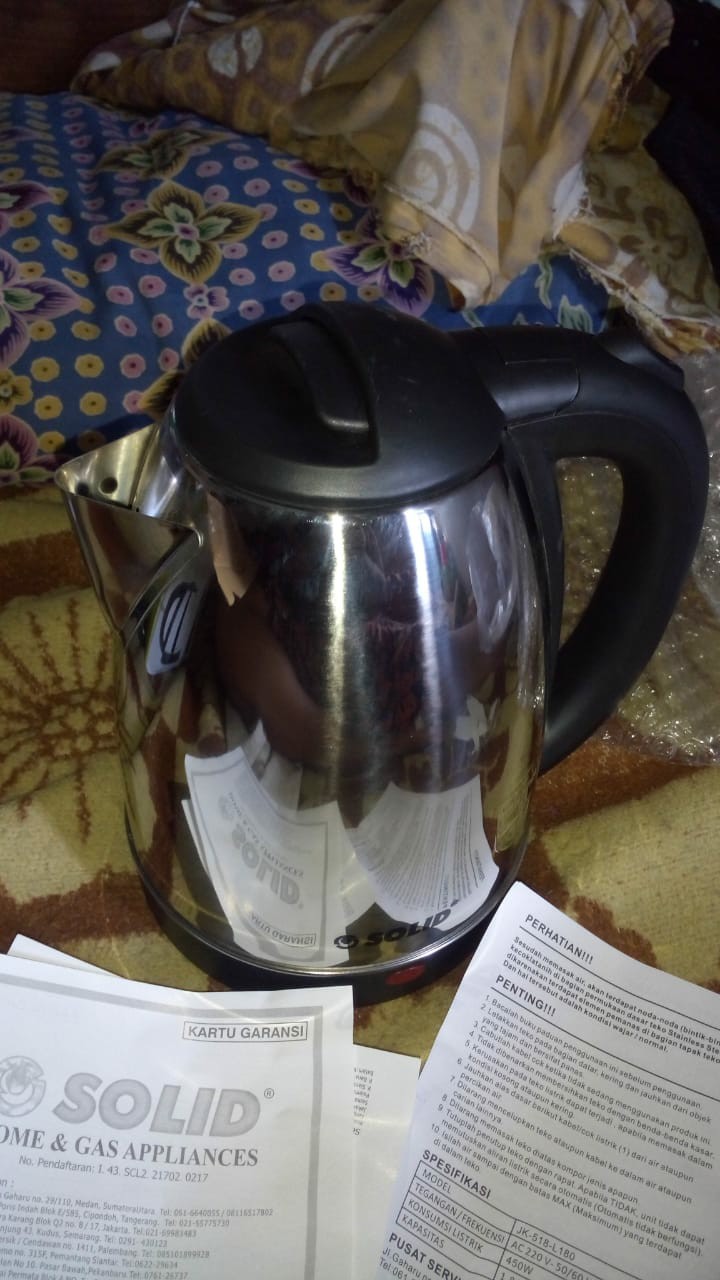 Ceret Listrik New Yaris Solid/ Teko Pemanas Air/ Ketel Elektrik/ Stainless Steel Solid Sl-jk518-l180