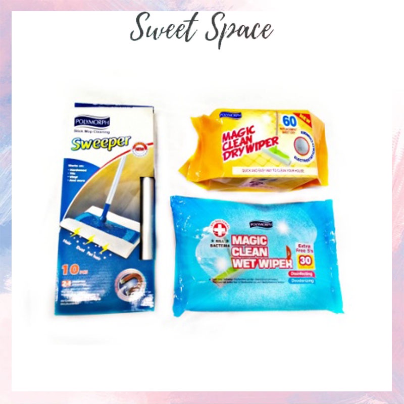 ALAT PEL SWEEPER STICK MOP DAN TISSUE MAGIC CLEAN &amp; DRY [SWEETSPACE]