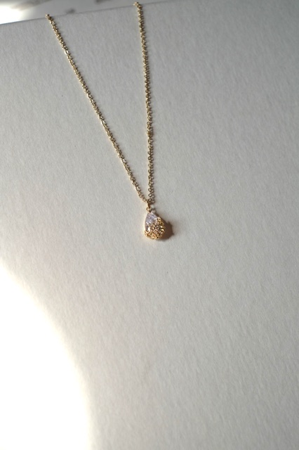 Ark.co - Clarissa necklace kalung teardrop kristal bunga