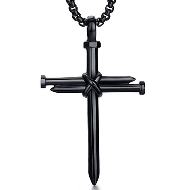 European and American cross men's pendant punk style personality men's necklace jewelry