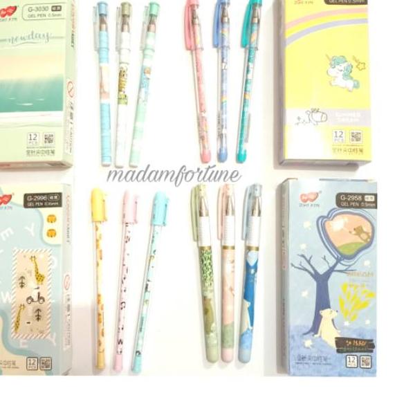 

ゔ 12 PCS PEN GEL ZHI XIN / LOVEIN / GEL PEN ₽