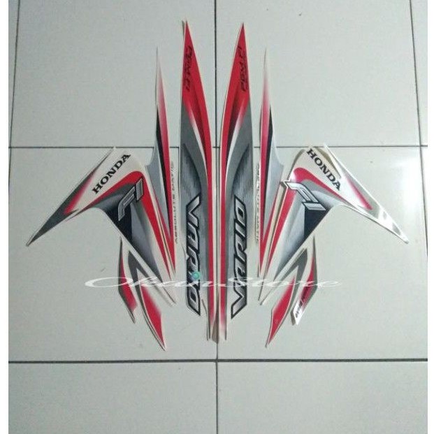 stiker striping Vario 110 fi LED putih merah