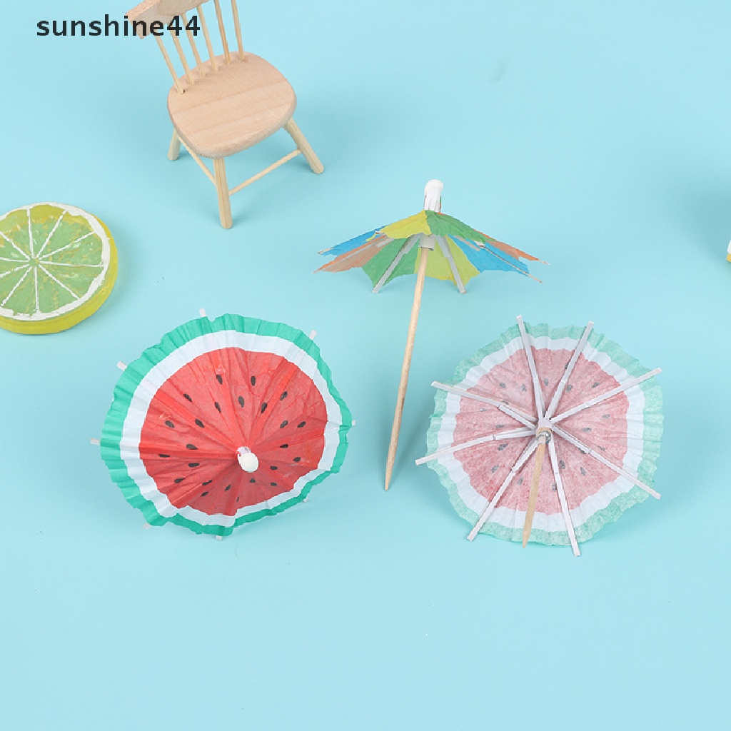 Sunshine 50PCS Tusuk Gigi Bentuk Payung Untuk Cocktail / Buah / Dessert