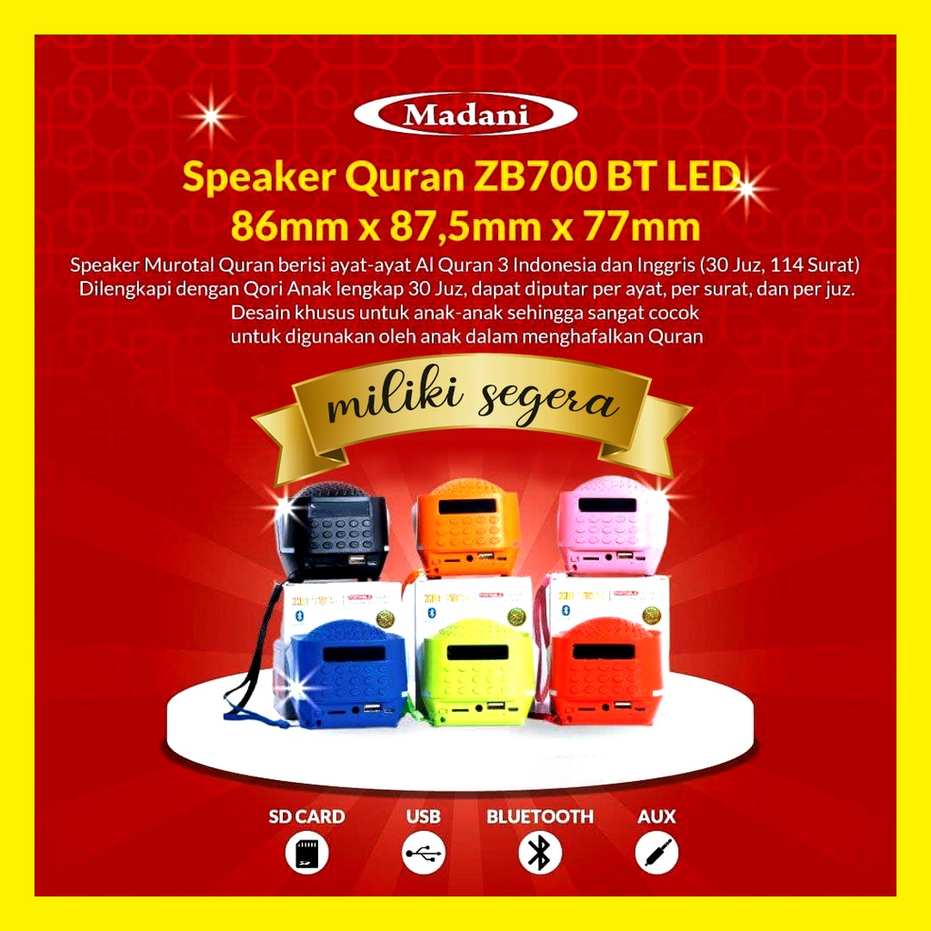 Madani Speaker Quran ZB700 BT LED