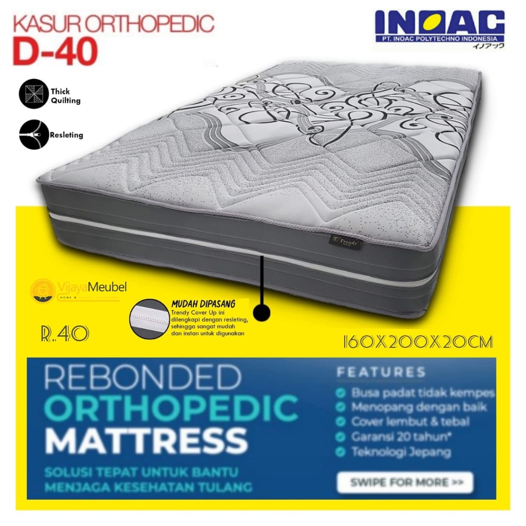 Kasur busa inoac Rebonded cover quilting knitting uk 160x200 R40