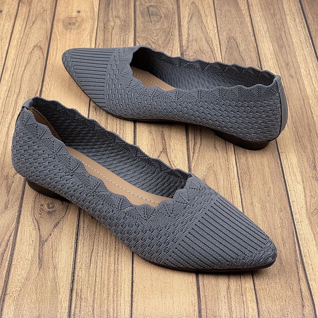 Sepatu Flat Wanita Rajut Impor LC12 - CLARENZO