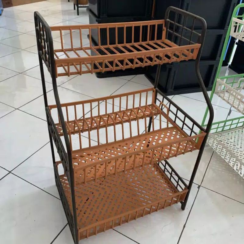 Rak piring susun 3 plastik standard