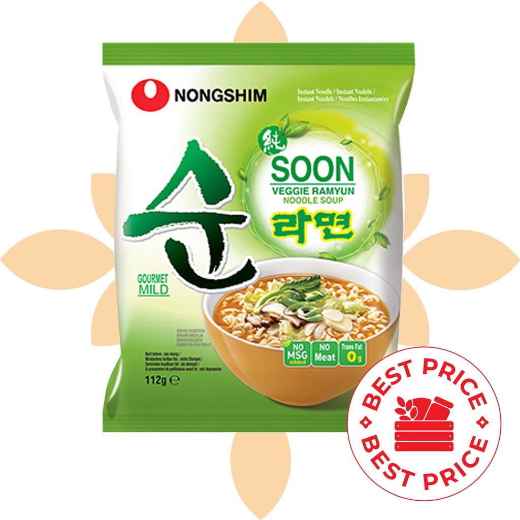 NONGSHIM - SOON VEGGIE / VEGE RAMYUN - 120 GR (MIE INSTAN KOREA VEGETARIAN)