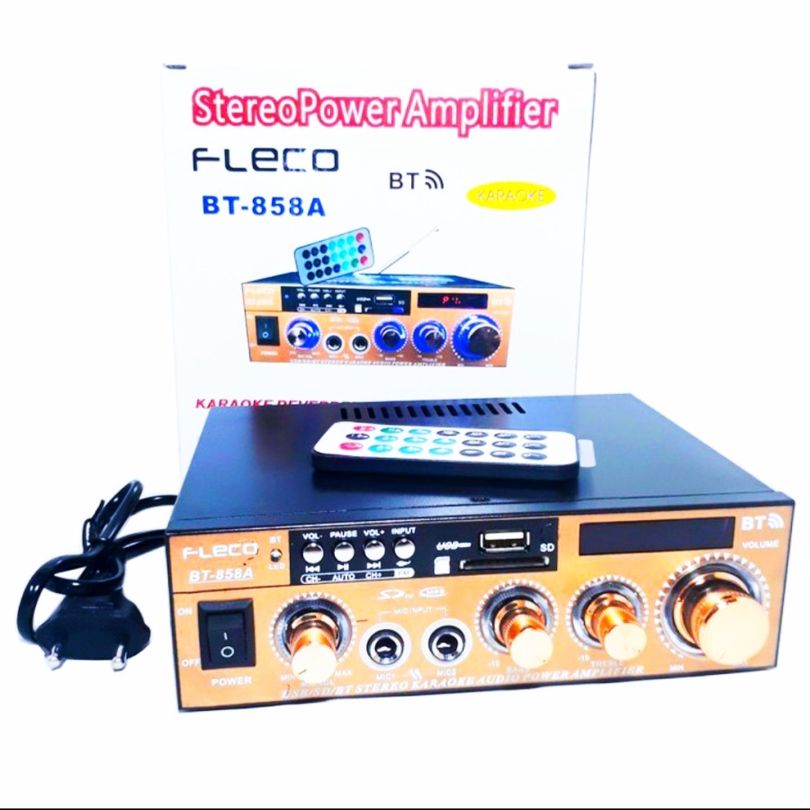 COD Power Amplifier Bluetooth FLECO BT-858A //Ampli Bluetooth Stereo Karaoke Fleco BT-858A