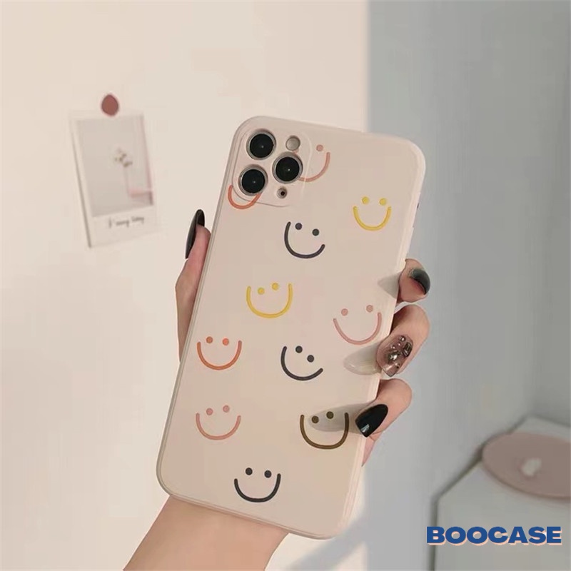 Casing Soft Case Realme C12 C15 8 8pro C25 C25s C11 C11 2021 C21 C20 C21A 7i 5 5s 5i C3 6i 6 6s 7 C17 RealMe Narzo 30A Realme Narzo 20 Pro Kartun Smile-ing Straidht edge Smiley Silicon Casing Cover-5