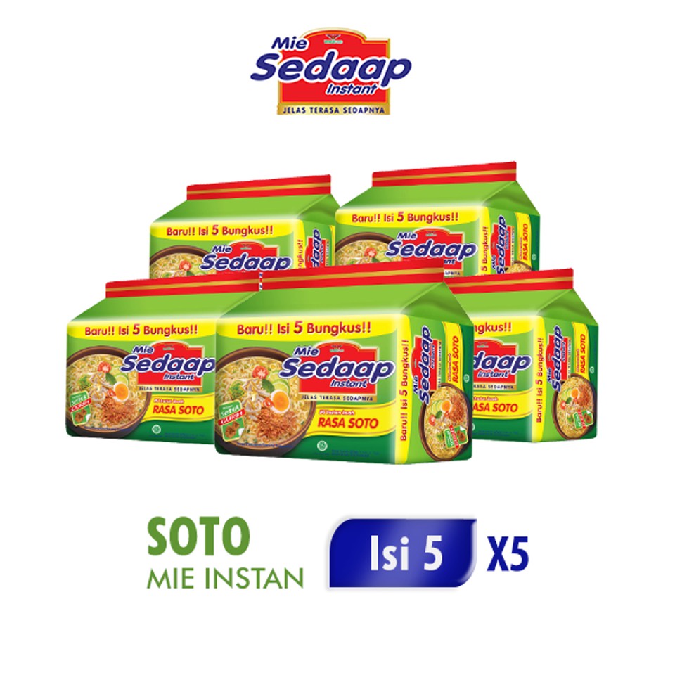 

Sedaap Mie Instan Soto Isi 5 Bag 75 gr x5