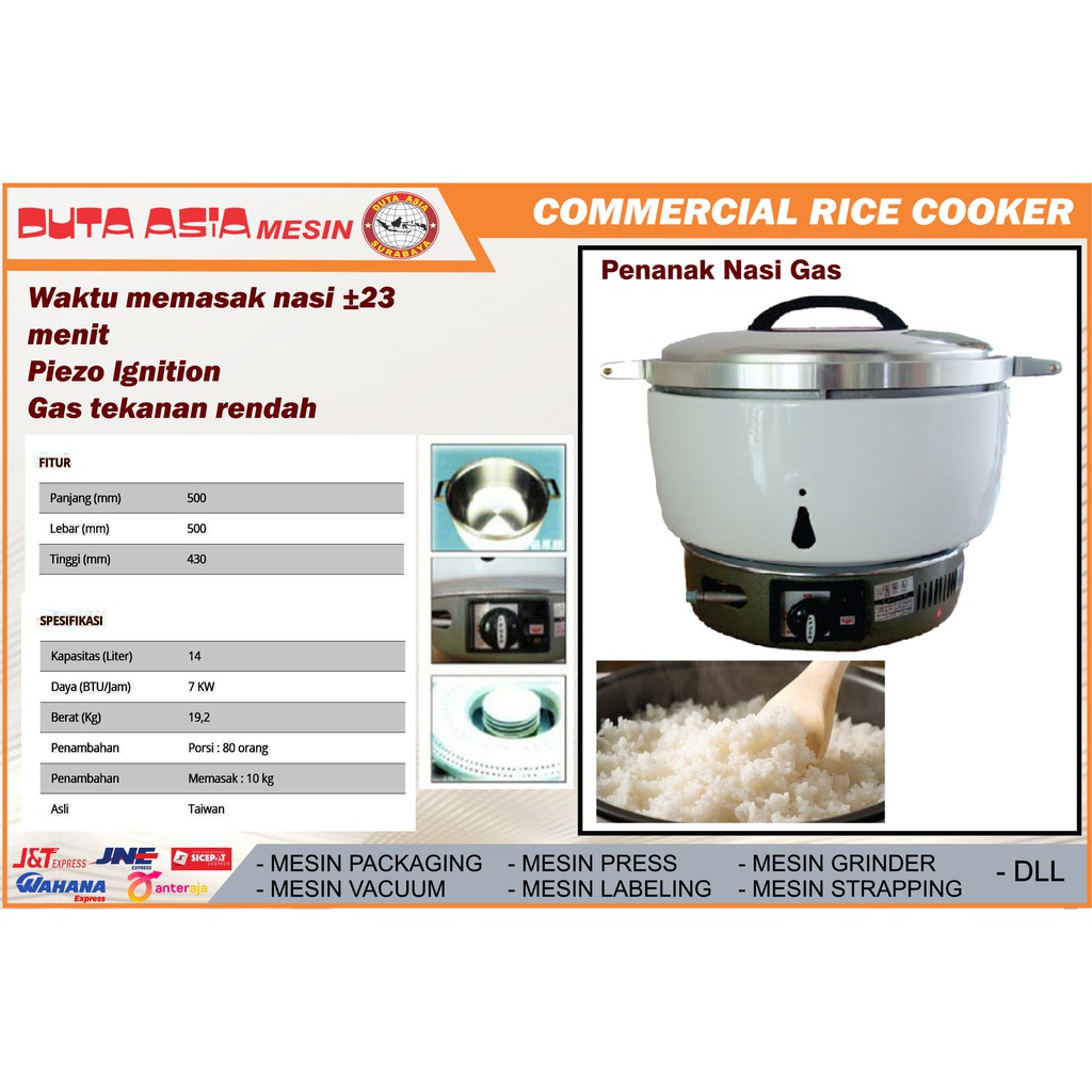 MESIN PENANAK NASI KOMERSIAL (GAS)