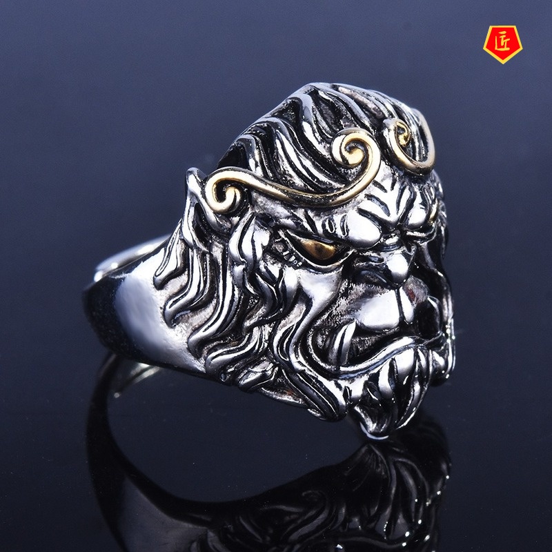 [Ready Stock]Retro 925 Silver Black Domineering Ring