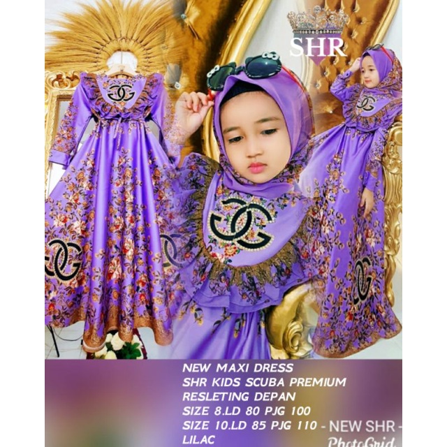 ready Maxi dress SHR ORI kids bhn SCUBA premium