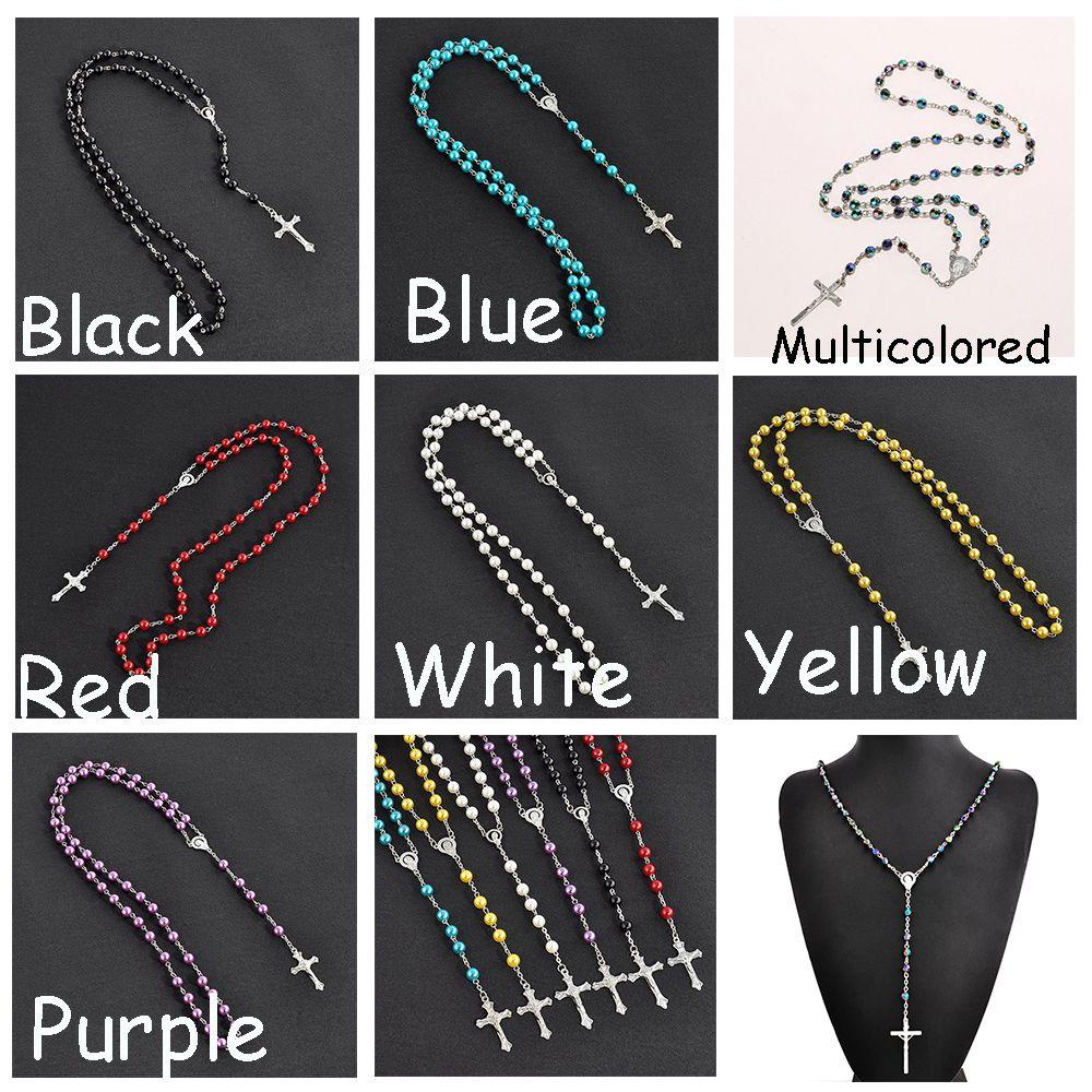 Suyo Kalung Salib Penjualan Panas Salib Vintage Rosario Beads Chain