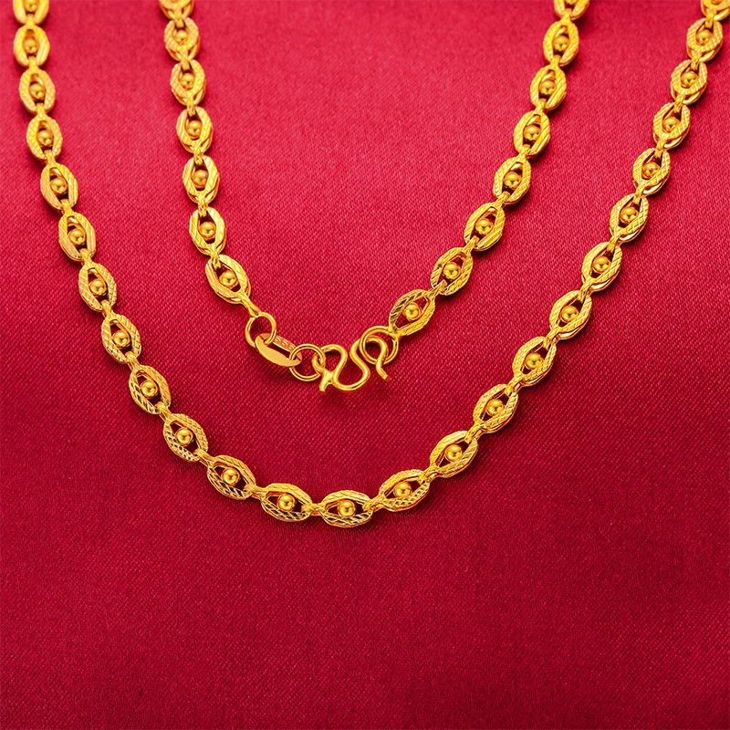 Kalung Desain Phoenix Eye 24K Gold-plated Tahan Lama Untuk Wanita