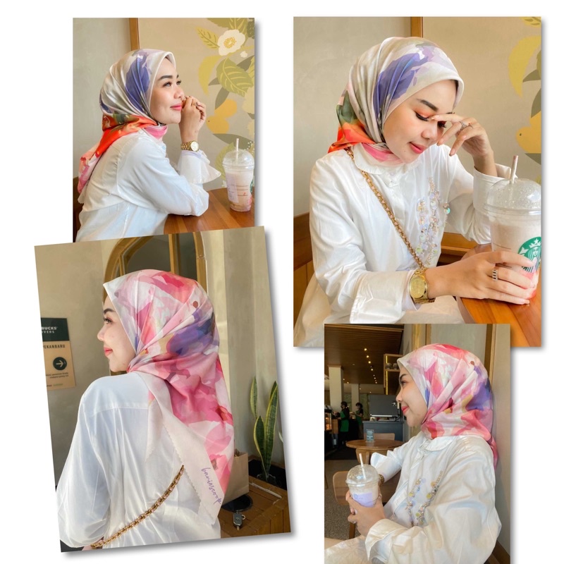 Hijab Modern / Scarf / Kerudung Warna Nisya cream peach - Baniescoop
