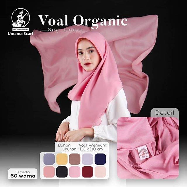 10PCS SEGIEMPAT UMAMA VOAL ORGANIC PLAIN UMAMA VOAL ORGANIC MURAH BAGUS TERBARU VOAL