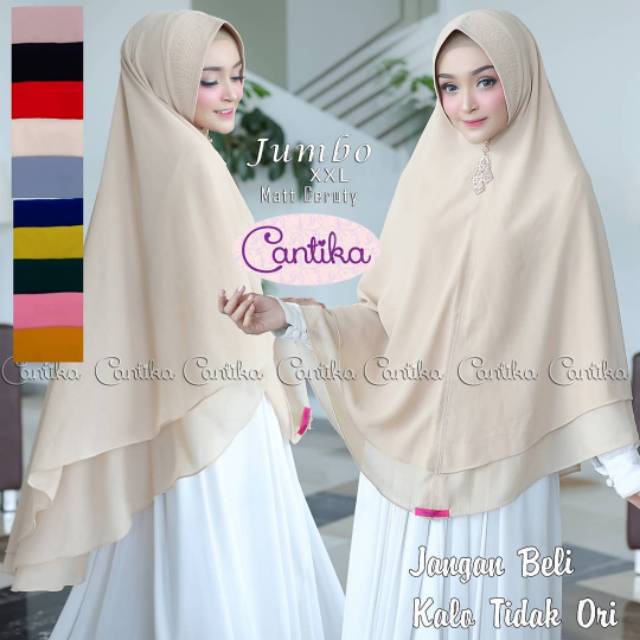 Khimar 2 layer jumbo/geser untuk lihat warnanya