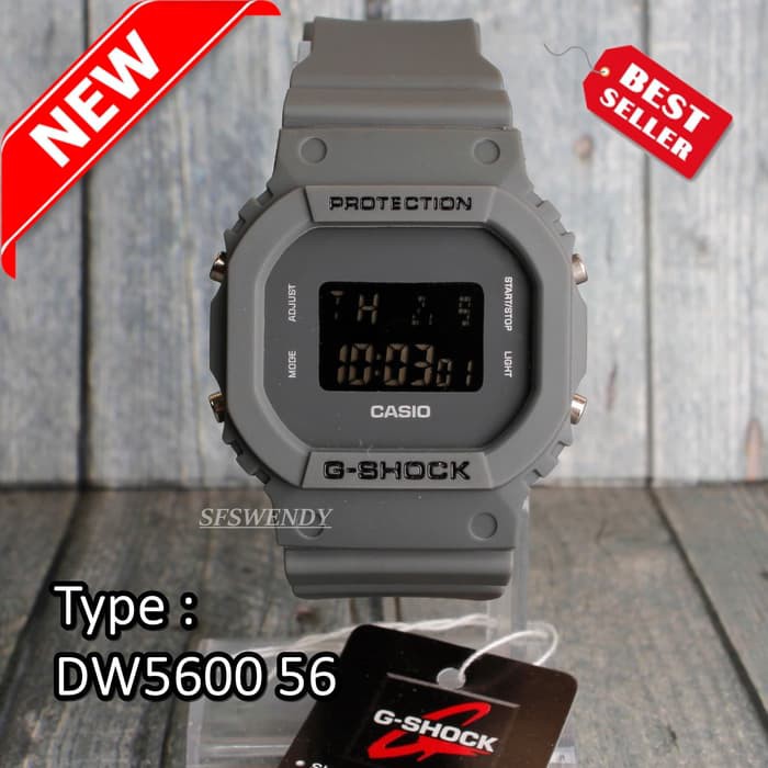 FOTO REAL  G Shock DW-5600 Abu Grey army jam tangan digital anti air