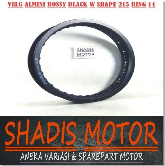 Velg Almini Rossy W Shape Ukuran 215 Ring 14 Warna Hitam Velg Jari Jari Motor