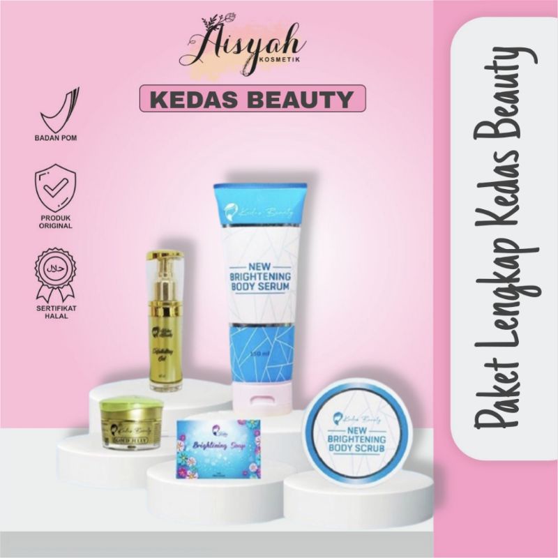Paket Lengkap Kedas Beauty Original 100% Sabun Kedas Beauty, Body Serum Kedas Beauty, Gold jelly Ked