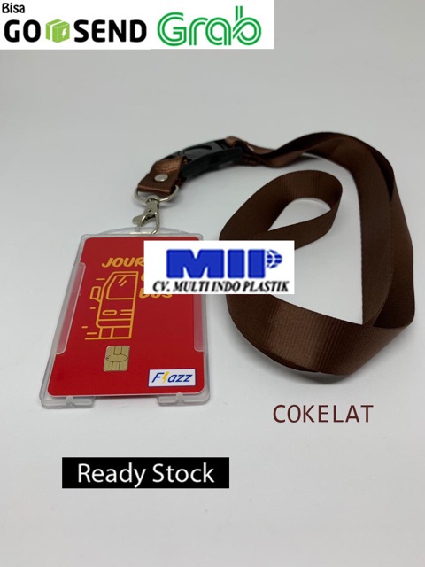 Tali nametag coklat/ tali id card murah/casing nametag/tali lanyard 2 cm/cover id card/sampul kartu