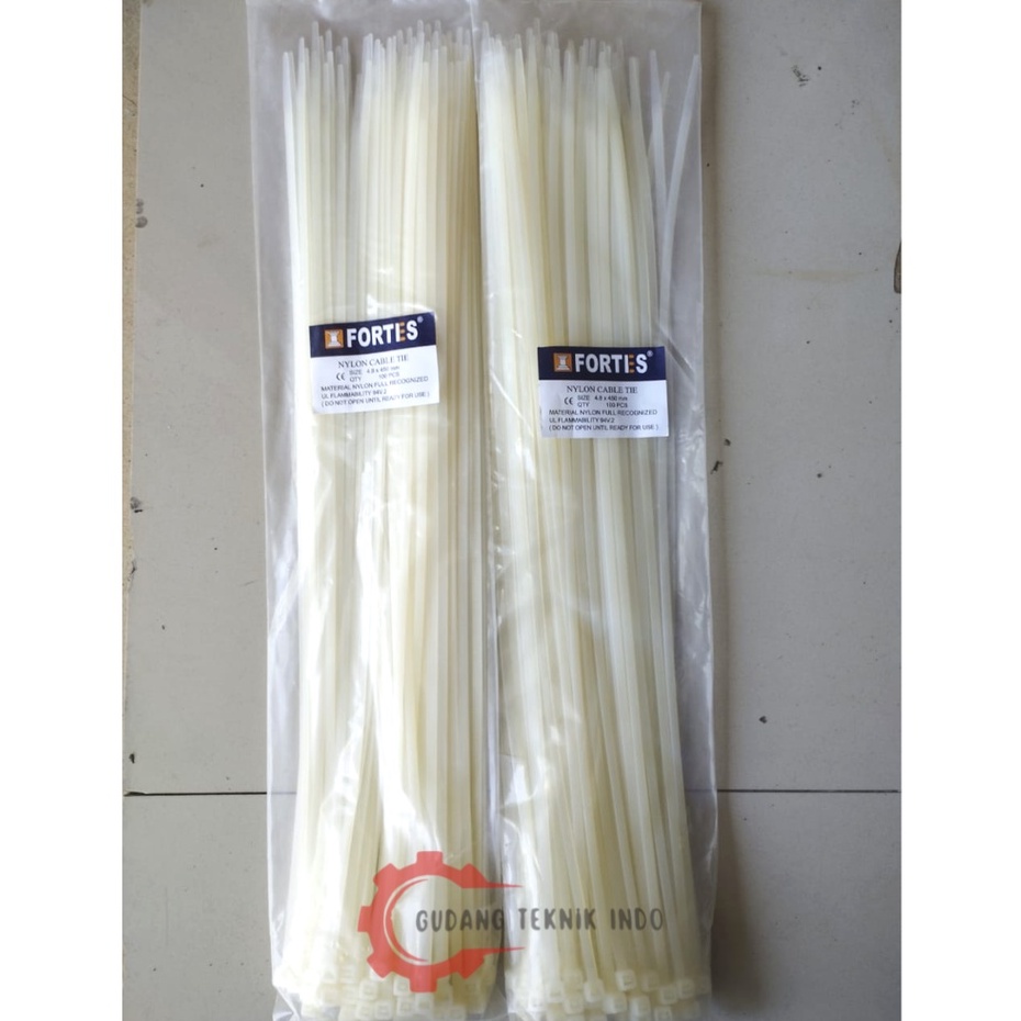 

KABEL TIES NILON FORTIES 4.8 X 450MM PUTIH / NYLON CABLE TIES 45CM
