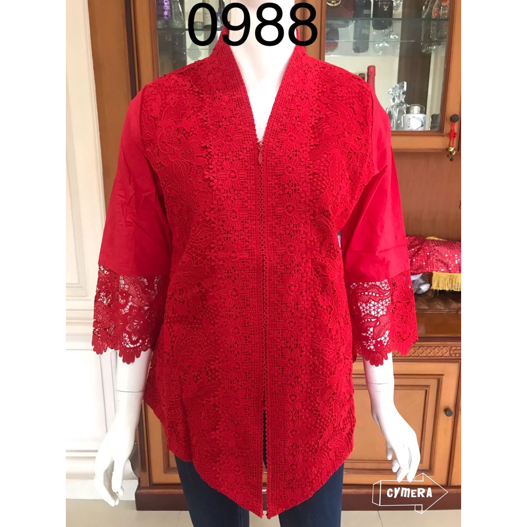 1247 kebaya encim kebaya alexuez full brukat depan merah