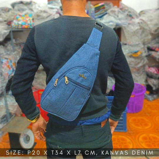 (DISKON BISA COD) Tas Dada / Selempang Sport Casual Bahan Kanvas untuk Travel / Outdoor