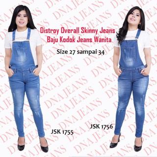 Overall Skinny Jeans Distroy Wanita  Baju  Kodok  Baju  