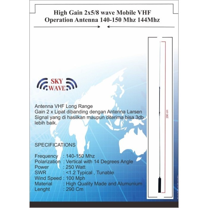 Gain Besar Antenna Mobil VHF Ori Baru Radio Rig HT VHF Racing 144Mhz