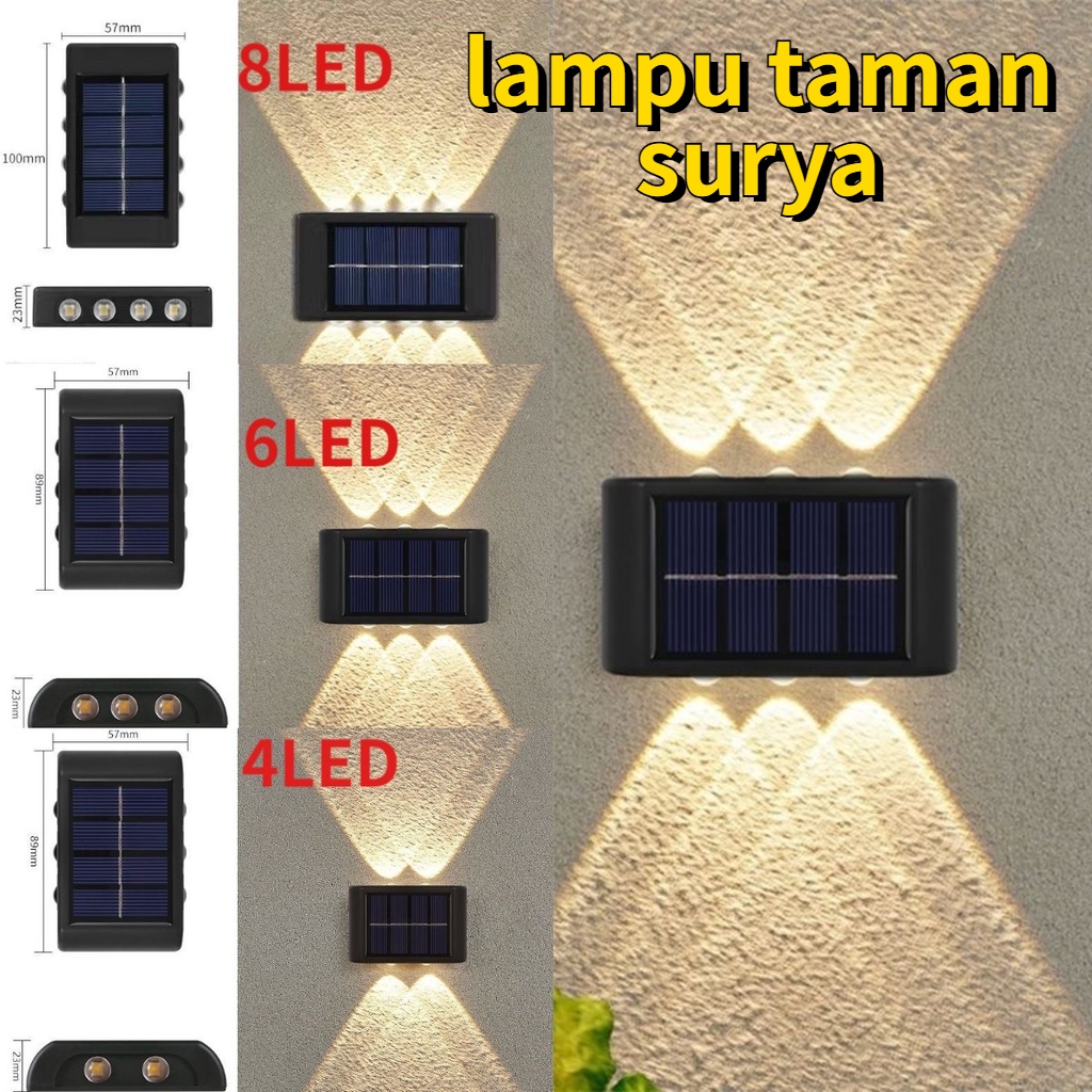 Cod2/4/6/8/10 Led Lampu Lampi Dinding Outdoor Tenaga Surya Lampu Hias Taman Lampu Tiang Teras Rumah