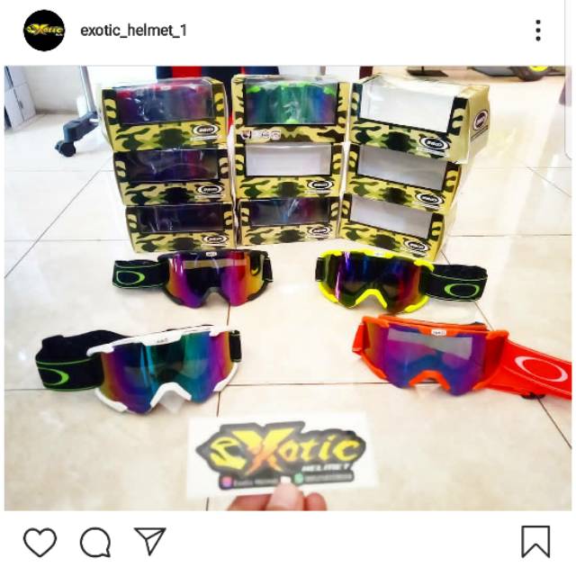 Goggle kacamata helm trail cross mtb inko hitam stabilo kuning putih merah oren