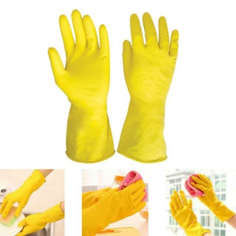 Sarung Cuci Tangan Silikon Karet Serbaguna / Rubber Sillicone Glove Anti Licin Anti Slip