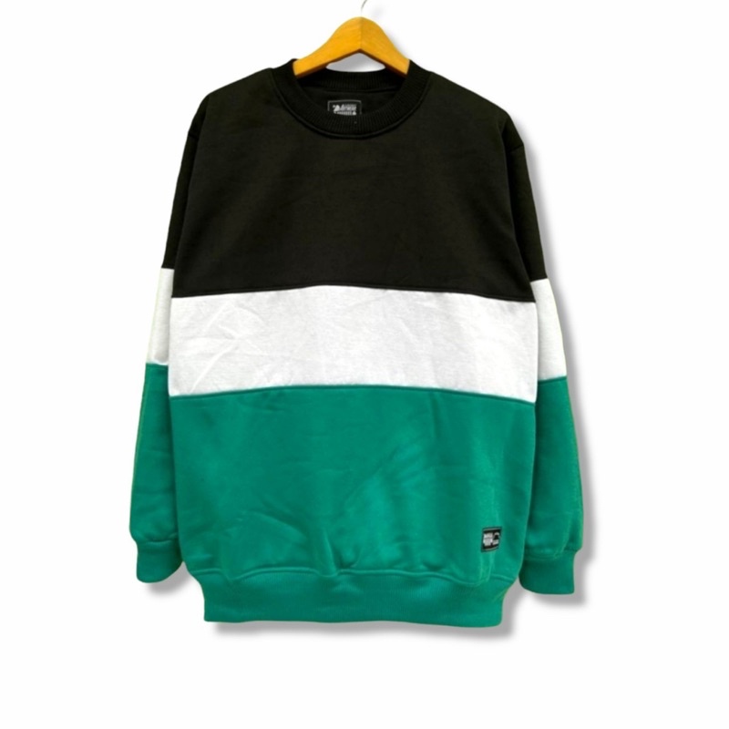 BISA COD sweater Crewneck 3D Hitam Putih Tosca Sweater Kombinasi Pria Wanita