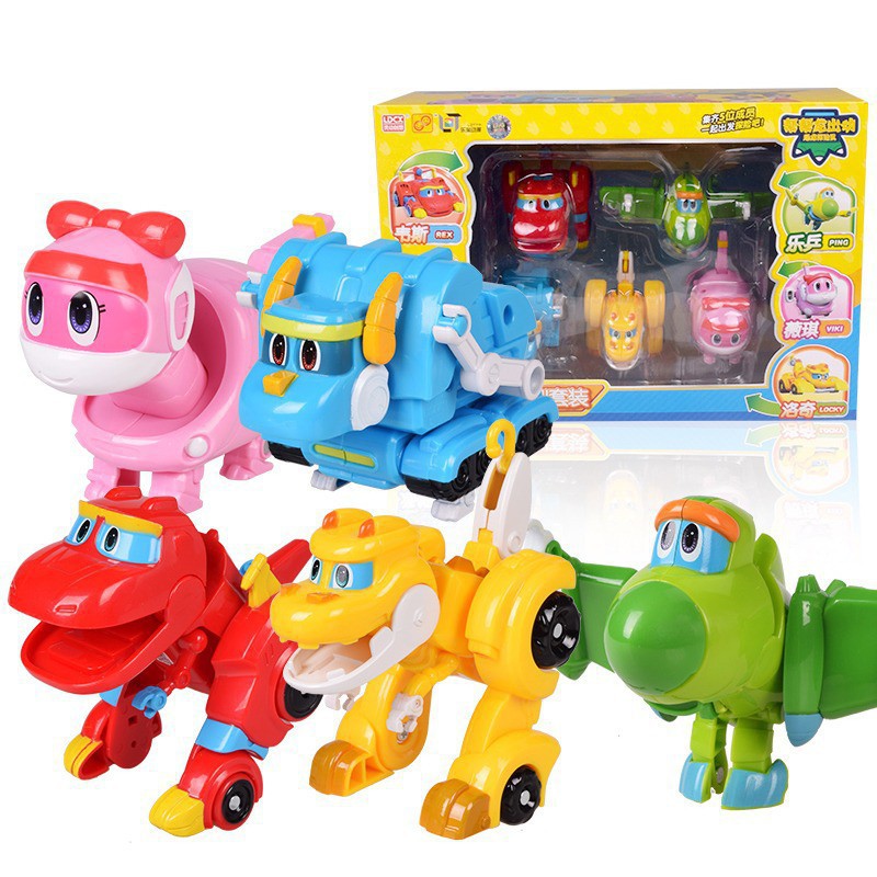  Mainan  GOGO DINO isi 5 robot  robotan mobil  dinosaurus  momo 