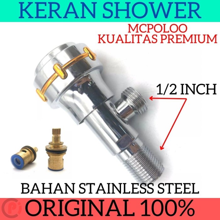 MCPOLOO Keran Air Shower Stop Kran Bidet 1/2 Inch Stainless Steel