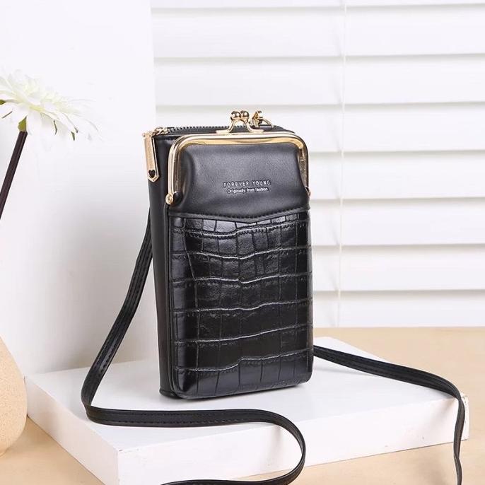 Tas Selempang Kulit Wanita Dompet Hp Cewek Import Asli Multifungsi