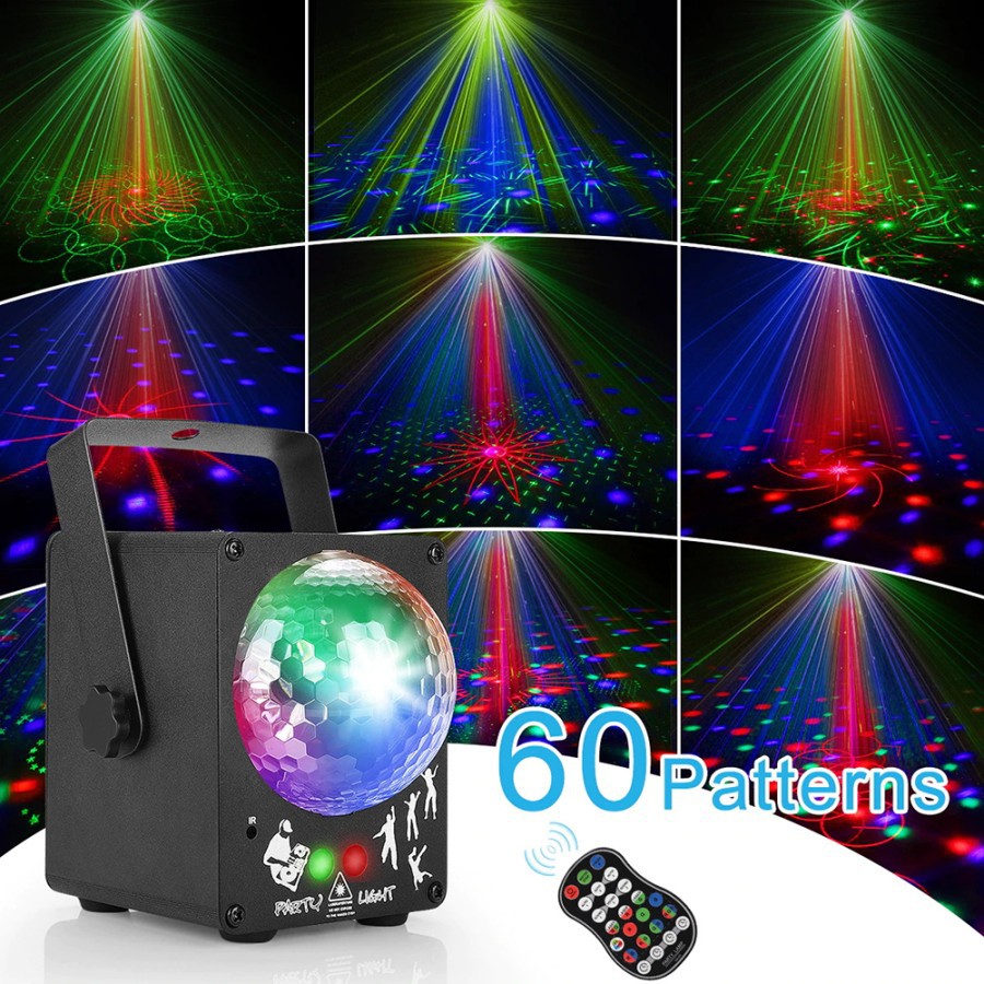 Proyektor Laser LED Lampu Disco Disko DJ Party Lights 60 Patterns
