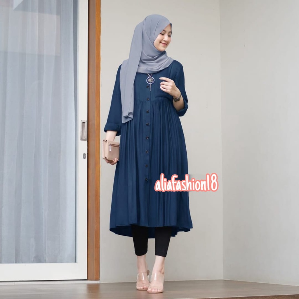 PRATIWI LONG TUNIK BAHAN KATUN SHAKILLA/TUNIK POLOS/BUSUI FRIENDLY