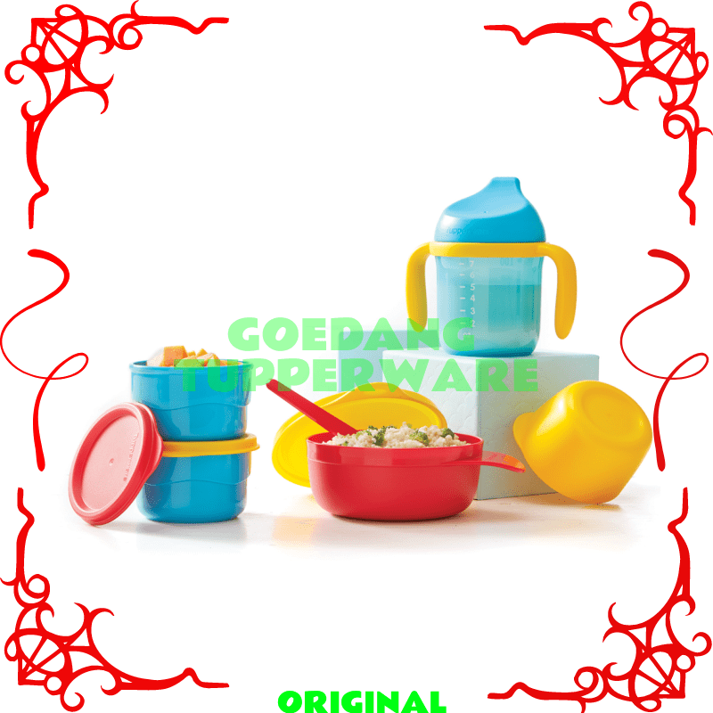Perlengkapan Makan Bayi Tupperware Original-Set Peralatan Makan Bayi