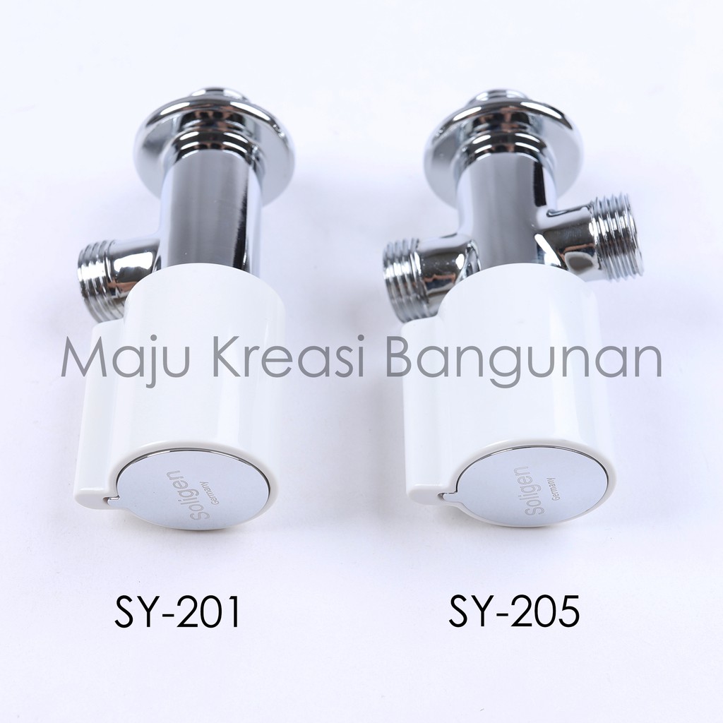 Stop Kran Kuningan SOLIGEN Kloset 1 2 Cabang Single Double Jet Shower Keran Kamar Mandi SY 201 205