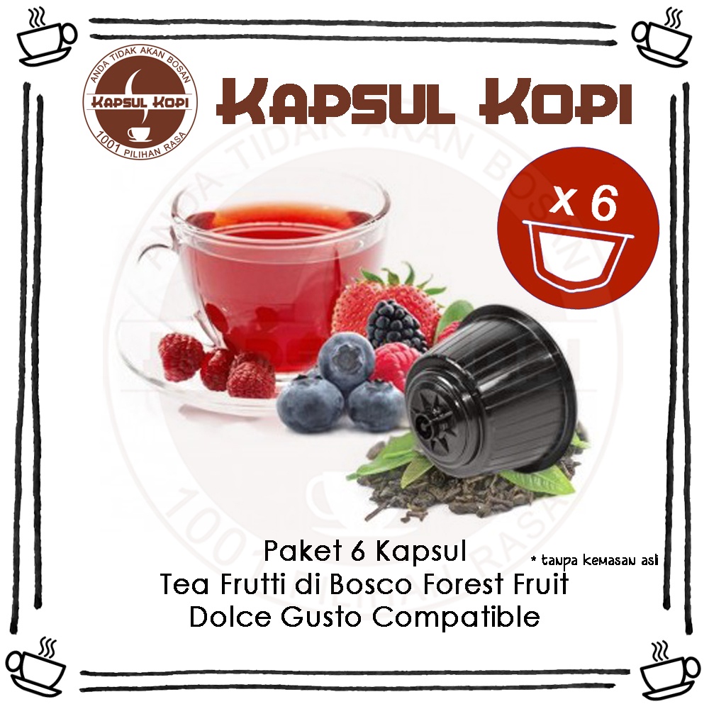 

Paket 6 KapsulKopi Tea Frutti di Bosco Forest Fruit Impor Dolce Gusto Compatible Capsule