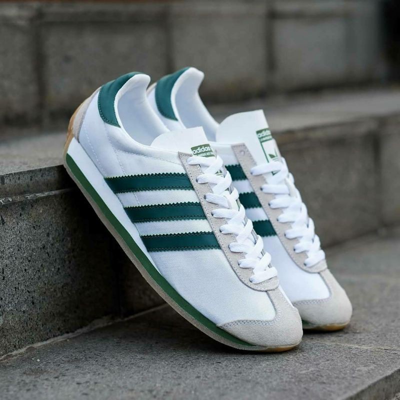 ⚡100% ORIGINAL⚡SEPATU CASUAL PRIA ADIDAS COUNTRY WHITE GREEN