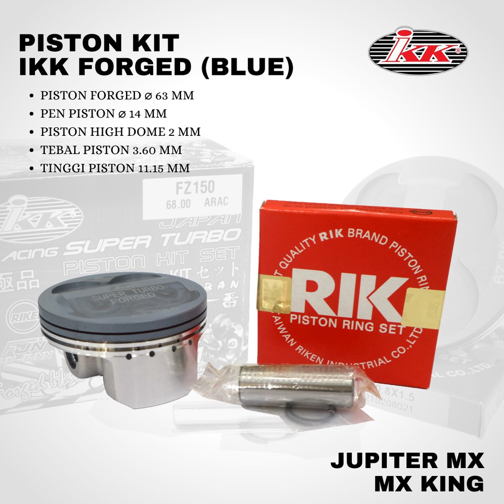 Piston IKK mx mx king 63 pin 14 forged Blue