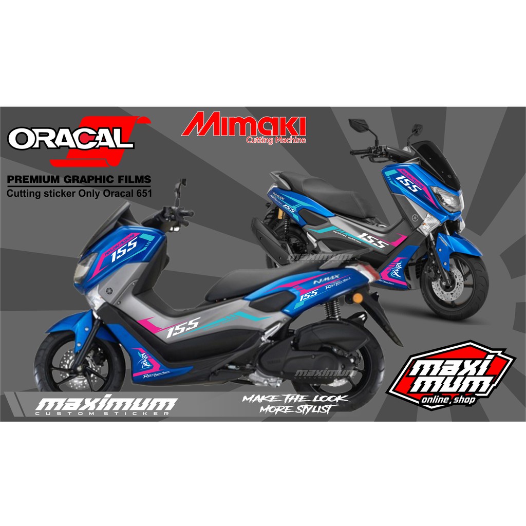 Cutting Sticker Nmax Biru Striping Stiker Oracal Pink Biru Muda