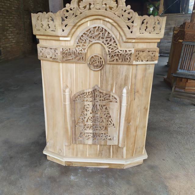 Mimbar masjid ukir kayu jati jepara, mimbar jati jepara